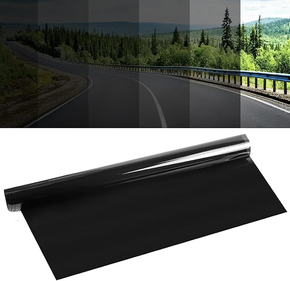 Car Window Tint, 5%/20%/35%/50%/70% VLT Window Tint Privacy Film Car Sun Shade Windshield Heat UV Block Resistant Adhesive Film for Cars Trucks SUVs (70%, 19.69in x 118.11 inch)