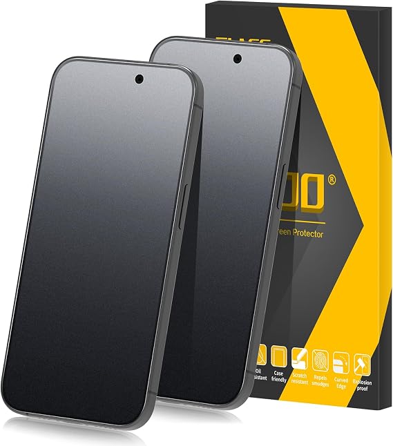[2 Pack] Matte Glass Screen Protector Designed for iPhone 16, Anti-Glare, Anti-Fingerprint, 9H Tempered Glass