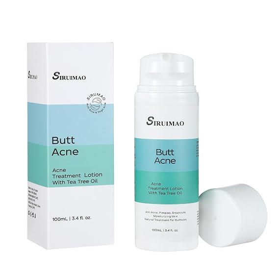 Butt Acne Body Lotion (3.4 OZ) - Moisturizing Lotion with Tea Tree Oil for Buttocks, Thigh and Back - Smoothing Body Care for Rough Bumpy Skin