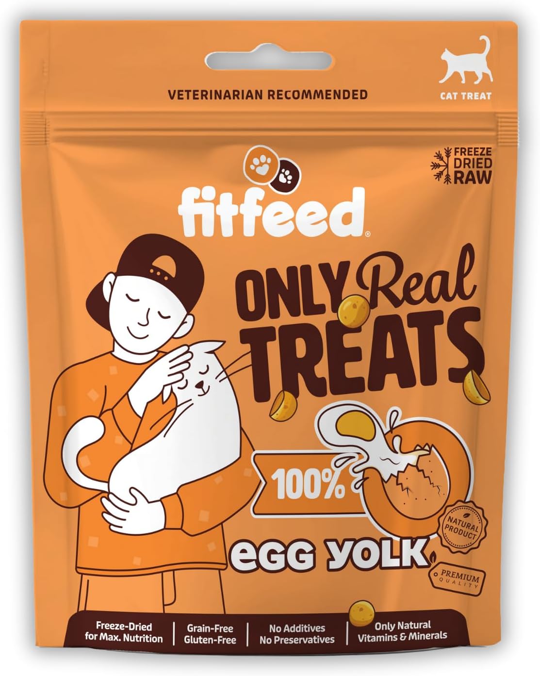 Freeze-Dried Çiğ Yumurta Sarısı Kedi Ödül Maması 60g