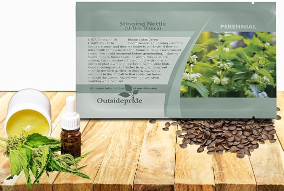 Outsidepride Stinging Nettle Seeds - 5000 Pcs Perennial and Low Maintenance Herb Seed for Planting Green Blooms with Fibrous, Iron Rich Leaves, Ideal for Cooking, Wellness Uses, Pollinator Gardens