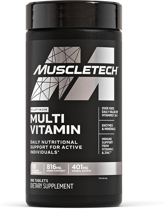 MuscleTech Platinum Multivitamins for Men & Women, Multi-Vitamin Supplement