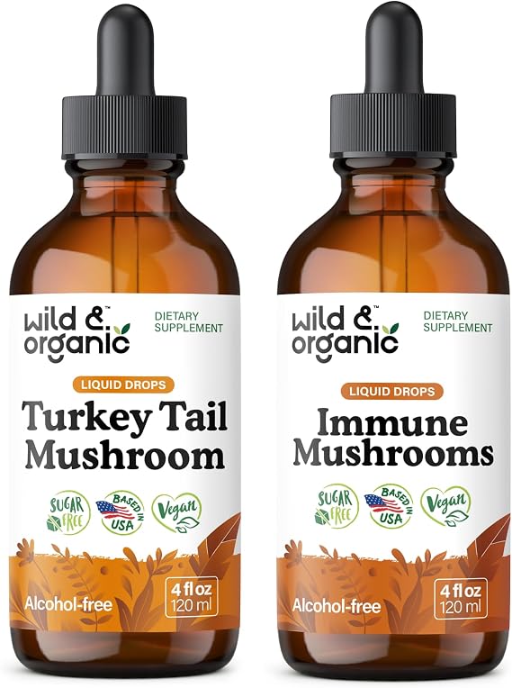 Turkey Tail Tincture 4 fl oz & Immune Mushrooms Tincture 4 fl oz