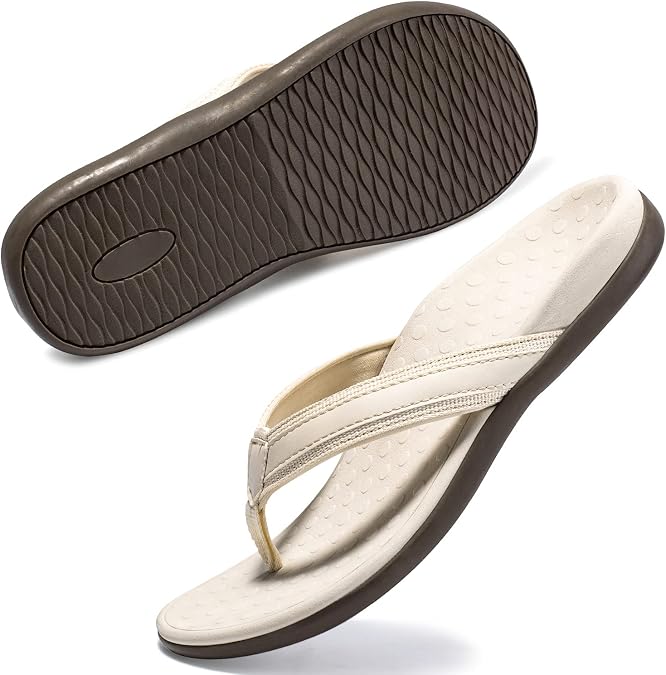 LLSOARSS Plantar Fasciitis Feet Sandal with Arch Support - Best Orthotic flip Flops for Flat Feet,Heel Pain- for Women