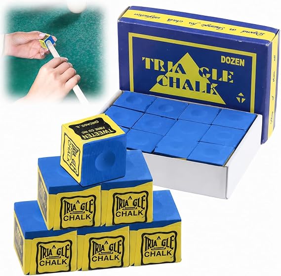 Premium Snooker Chalk 12 Pcs Green Pool Cue Chalk Set, Professional Billiard Chalk for Enhanced Grip and Accuracy, No-Slip Pool Chalk for Home, Tournaments and Bars 