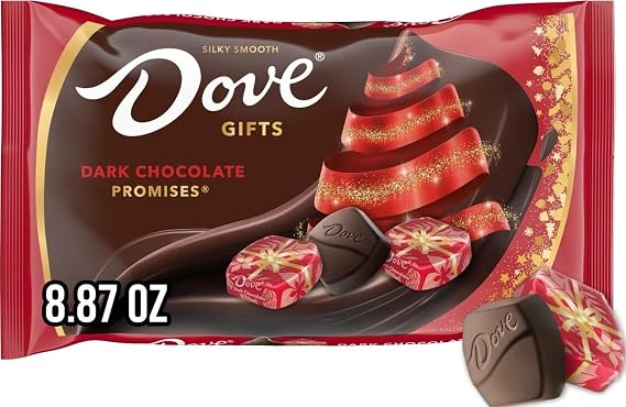 DOVE PROMISES Holiday Gift Dark Chocolate Christmas Candy Stocking Stuffers 8.87 oz Bag