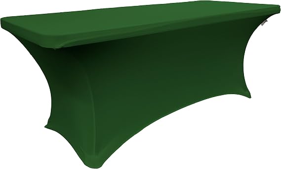 LA Linen Spandex Table Cloth for a 6-Feet Rectangular Table, 72 by 30 by 30-Inch, Emerald Green