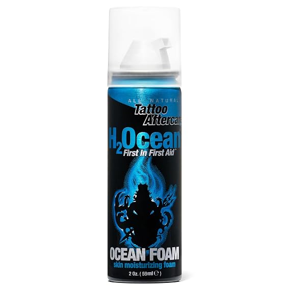 H2Ocean Ocean Foam Tattoo Aftercare 2oz | Water Based Ink Sealer & Skin Moisturizer