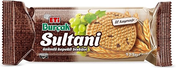 Eti Burçak Sultani Üzümlü Kepekli Bisküvi 123 g