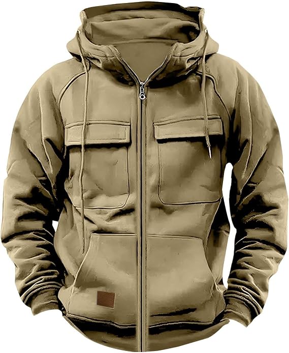 Tactical Hoodies for Men Military Quarter Zip Pullover Cargo Hoodie Jacket Hooded Sweatshirt with Pockets