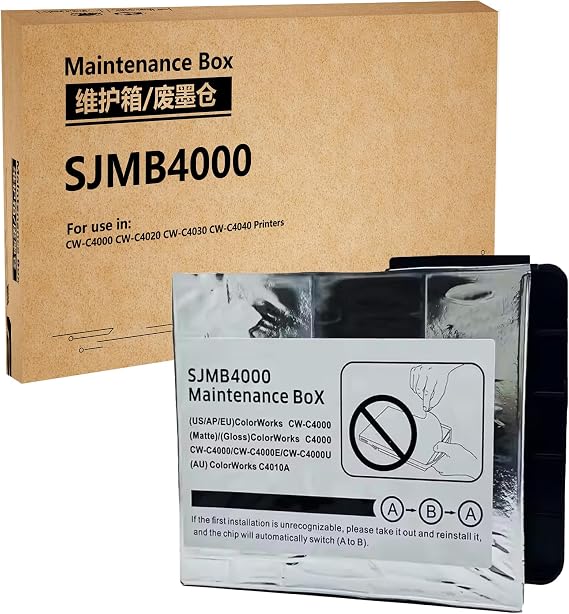 SJMB4000 Maintenance Cartridge Replacement for EPN SJMB4000 Maintenance Box,Compatible with ColorWorks CW-C4000 CW-C4000E CW-4020 CW-C4030 Lable Printer