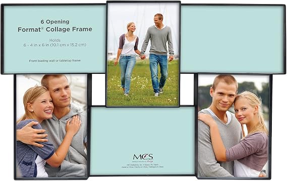 MCS Front-Loading Collage Frame, 6-Opening, 4x6, Black