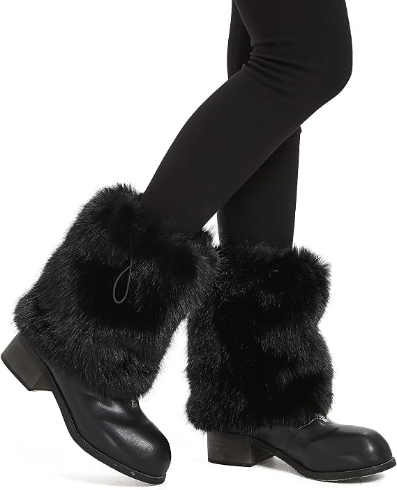 Fur Leg Warmers Furry Faux Fur Winter Leggings Boot Cuffs Toppers for Women