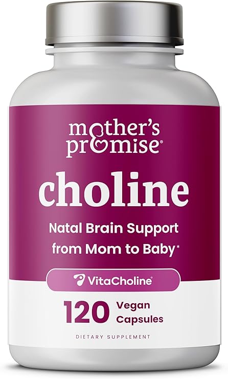 Mother's Promise Prenatal Choline 550mg with VitaCholine, 120 Vegan Capsules