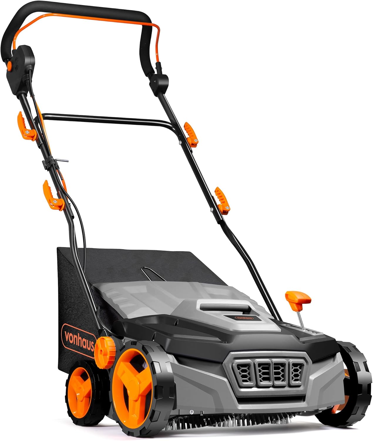 VonHaus Artificial Grass Brush 1800W – Electric Lawn Sweeper Cleaner Machine, 45L Collection Bag, 12m Cable, 5 Adjustable Heights, 380mm Working Width, Foldable Handle