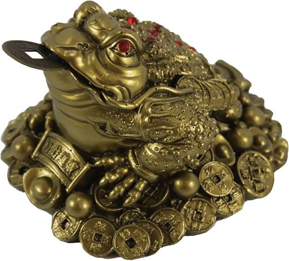 5" Gold Color Feng Shui Money Frog