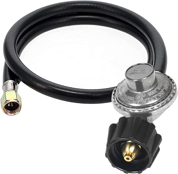 2-Feet propane Gas Grill Regulator and Hose | Replacement for Weber, Charbroil, Nexgrill Grill, Propane Patio Heater and Fire Pita a