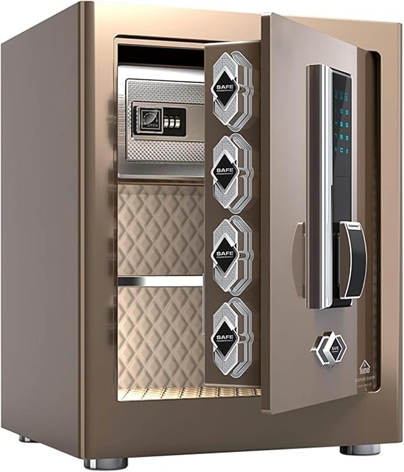 AMNOOL Metal Security Box, Security for Home, Personal for Money Safe, Steel Mini with Keys, Digital Safety Box with Sensor Light, Money Lock Box with Fireproof Money Bag-1