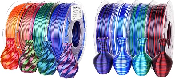 AMOLEN Silk PLA 3D Printer Filament Bundle