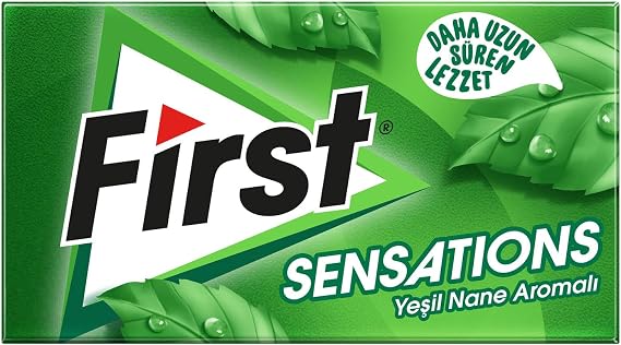 First Sensations Green Mint Flavored Gum 27g, 12’ Pack