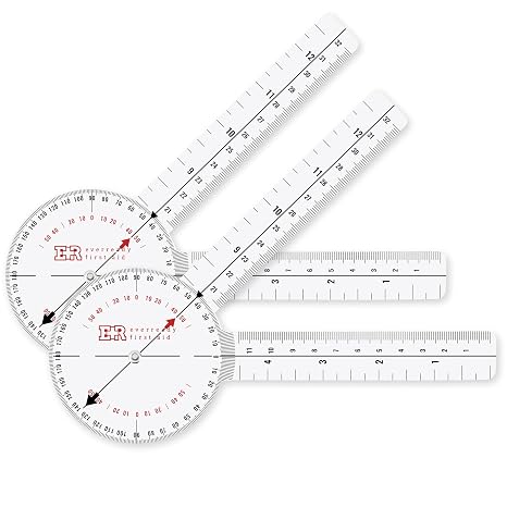 Ever Ready First Aid Plastic 8 Goniometer 360 Degree ISOM 2 Pack