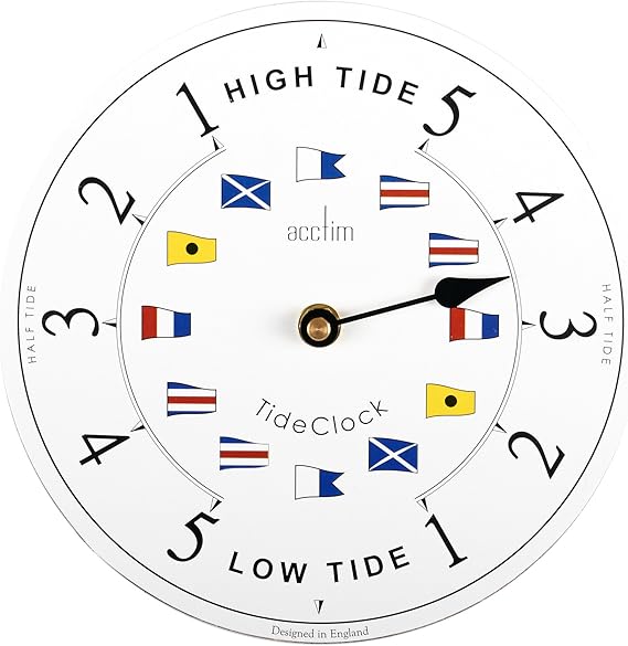 Acctim RYDE Tidal Wall Clock High & Low Tide White 20cm
