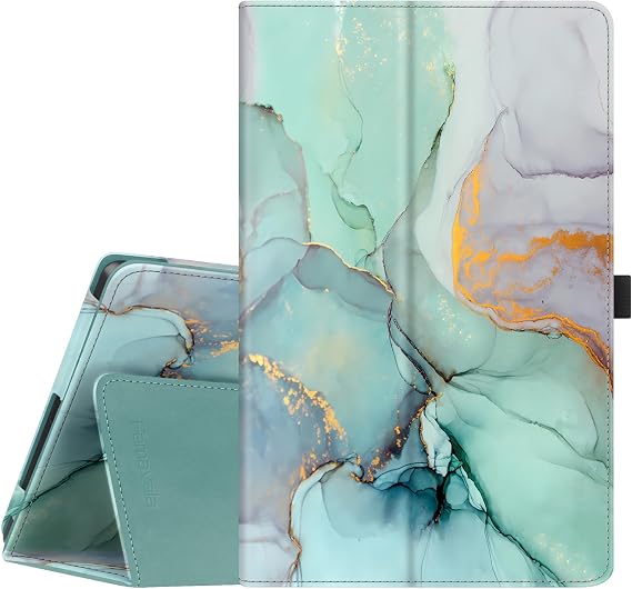 Case for T-Mobile Revvl Tab 5G (2023 Released) - Premium Vegan Leather Folio Protective Stand Cover with Auto Sleep/Wake for Revvl Tab 5G 10.36" Tablet (Green Marble)