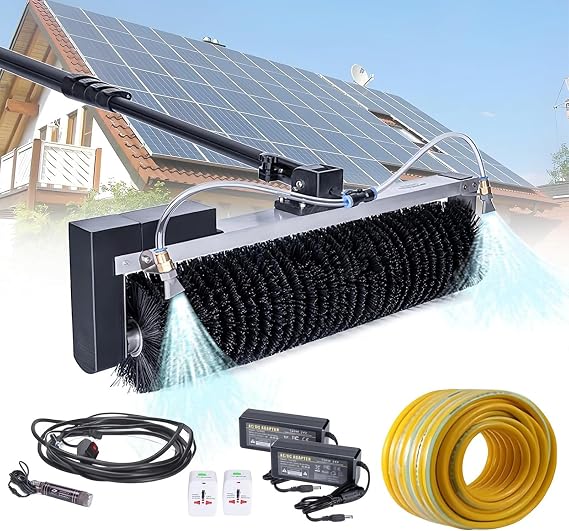 Telescopic Rod PV Panel Wash Cleaning Machine,Solar Panel Cleaning Equipment Solar Cleaner Robot, Solar Panel Cleaner, Electric Water Fed Pole Kit,3.5m(11.5ft)