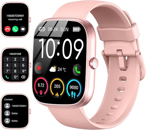 Smart Watch for Women, 1.91"HD Smartwatch 2024 Fitness Activity Tracker(Answer/Make Call), 110+ Sport IP68 Waterproof, Heart Rate/Sleep Monitor/Pedometer/Calories, Fitness Watch for Android iOS, Pink