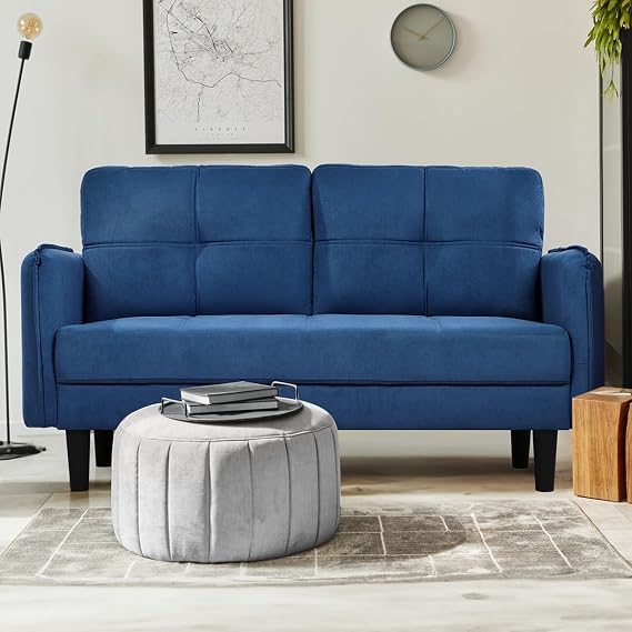 Hello-5ive 2 Seater Sofa, Modern Faux Lambswool Sofa Couch with Thicken Cushions, Comfy Sofa for Living Room Bedroom Office Apartment, Loveseat Sofa 2
