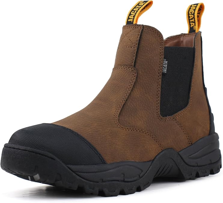 Jacata Mens Work Boots Chelsea Slip On Boot For Men Men's Industrial Construction Soft Toe Shoes Botas De Trabajo Para Hombre