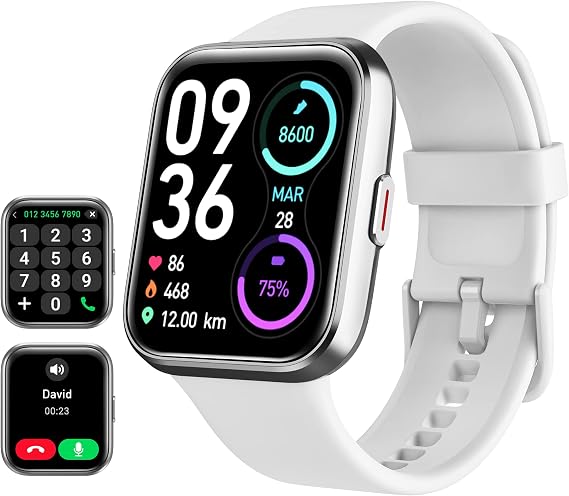Smart Watch for Men Women, Answer/Make Call, Alexa Built-in 1.8" HD Fitness Watch with Heart Rate SpO2 Sleep Tracker, Smartwatch for iPhone Samsung Android, 120 Sports, 3ATM Waterproof Step Counter
