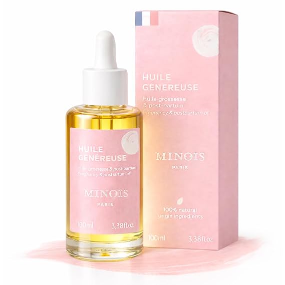 MINOIS PARIS Pregnancy Body Oil Organic Belly Oil for Stretch Marks Prevention & Removal Firming Skin Therapy Oil for Pregnant Women Made in France 3.38 fl oz