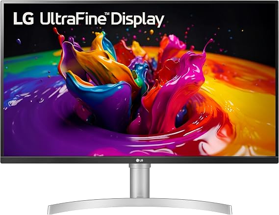 LG 32UN650-W Monitor 32 UHD 3840 x 2160 IPS Ultrafine Display, HDR10 Compatibility, DCI-P3 95% Color Gamut, AMD FreeSync, 3-Side Virtually Borderless Design, Height Adjustable Stand - SilveWhite