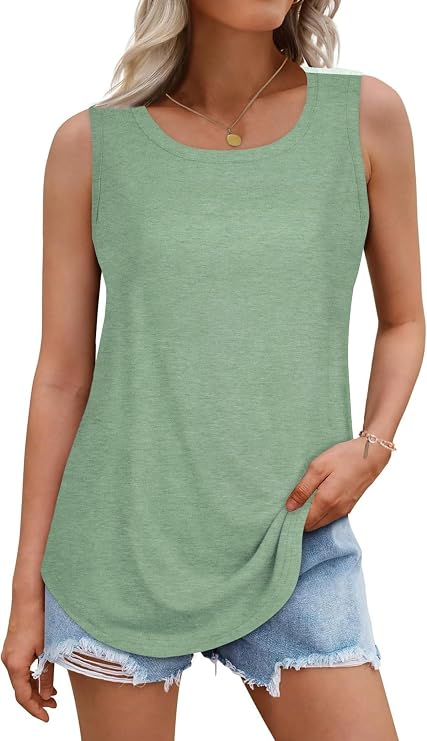 Tank Tops for Women Summer Sleeveless Casual Loose Fit Tunic Tops 2026