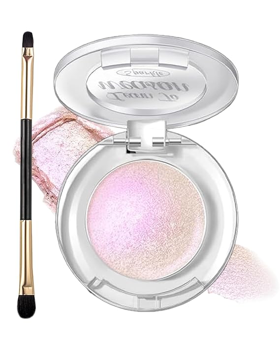 Glitter Holographic Chameleon Eyeshadow&Face Highlighter Palette Makeup