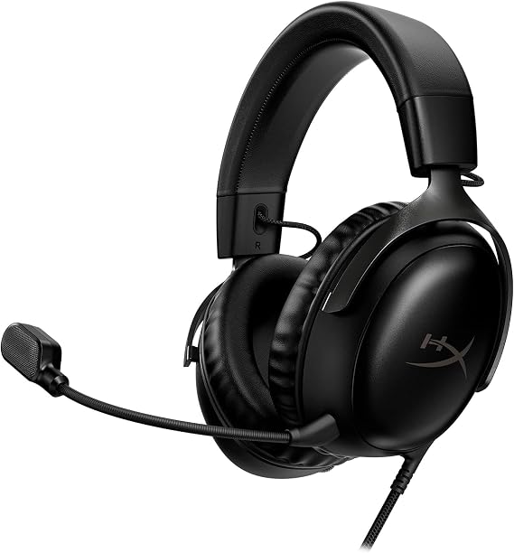 HyperX Cloud III Wired Gaming Headset,PC,PS5,Xbox Series X|S,Angled 53mm Drivers,DTS Spatial Audio,Memory Foam,Durable Frame,Ultra-Clear 10mm Mic,USB-C,USB-A,3.5mm Black,(Pack of 10)