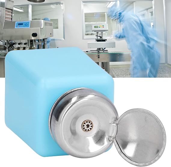 Alcohol Dispenser Laboratory Pump with Push Down Mechanism for Lab Use Blue Container