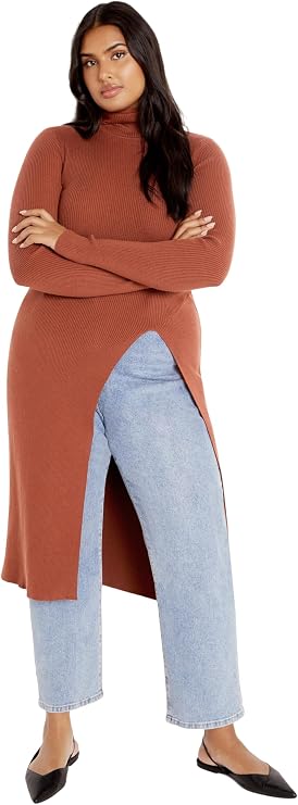 City Chic Women's Plus Size Jumper - Longline Split