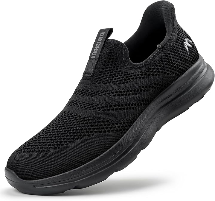Men's Slip On Trainers Breathable Hands Free Walking & Running Shoes for Gym, Work & Daily Use Without Lightweight Cushion No Tie Design Laces Sports Sneaker 