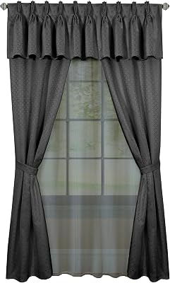 ACHIM Claire Light Filtering Window Shades, Window in a Bag Attached 6-Piece Set - 55 Inch W, 63 Inch L Charcoal - Polyester Curtain Drape for Kitchen, Living, Dining Room Home Decor