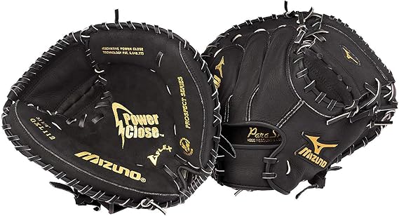 Mizuno Prospect PowerClose Youth Baseball Glove Series I V-Flex Notch I Parashock Palm Pad I Buttersoft Palm Liner