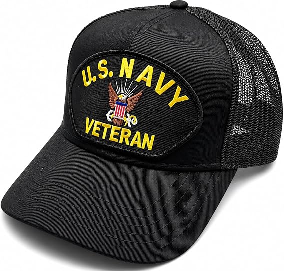 US Navy Veteran Patch Mesh Adjustable Baseball Cap