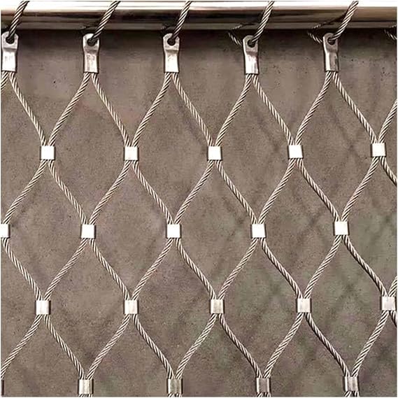 Stainless Steel Safety Nets, Balcony Fall Protection Nets, Impact-Resistant Woven Metal Mesh Mesh Size 10cm/2mm (3.3x6.6FT)