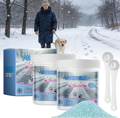 Pet Safe Ice Melt, Cat and Dog pet paw Protection Pads for Melting ice and Snow, Gentle and Non-Slip, Protecting Your Beloved pets Paws in Winter 2PCS