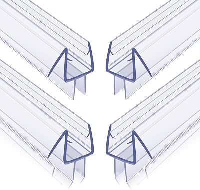 4-Pack Frameless Shower Door Bottom Seal for 38 Inch Thick Glass Doors – Stop Shower Leaks and Create a Water Barrier 38” x 39”