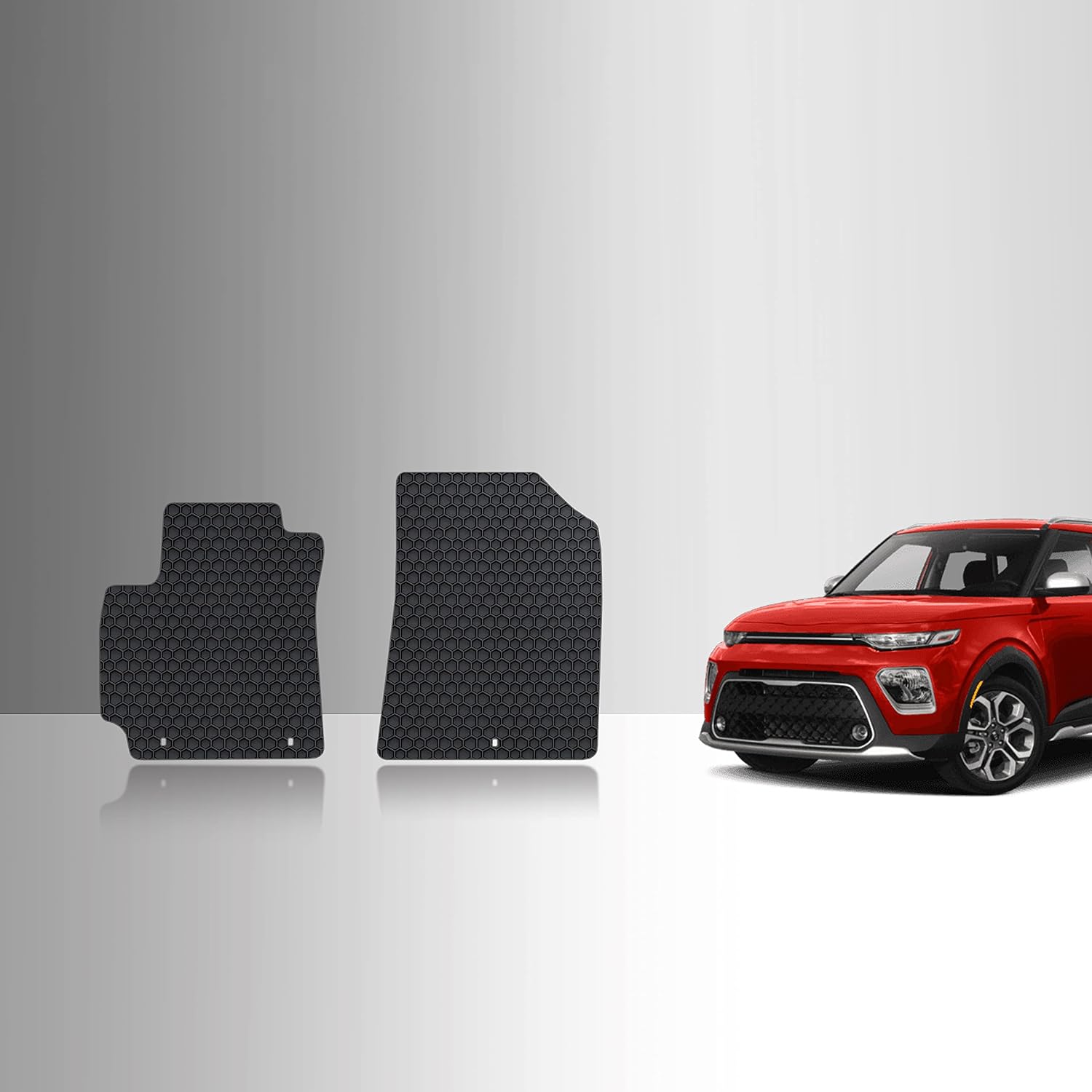 TOUGHPRO Floor Mats Front Mats Accessories for KIA Soul All Weather Heavy Duty Made in USA Black Rubber 2020 2021 2022 2023 2024 2025