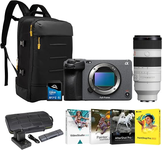 Sony FX3A Full-Frame Cinema Camera Bundle | (2-Pack) Batteries, Memory Card, 4 Softwares, 70-200mm f 2.8 GM OSS II Lens
