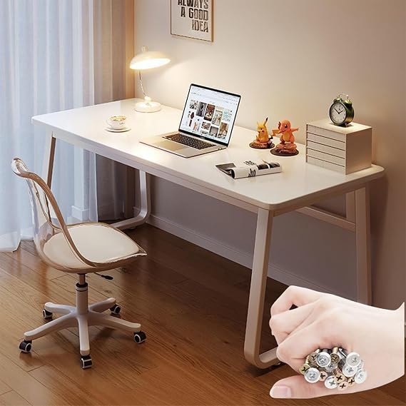 President Desk, Simple Work Desk, Writing Table, Gaming Desk, Dining Table, Scratch and Stain Resistant Top, Adjustable, Left and Right Design, Small Computer Desk, Suitable for Home Offices