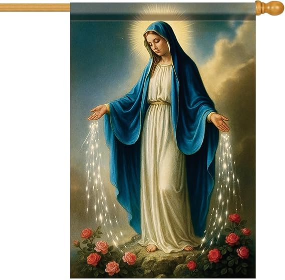 Virgin Mary Garden Flag Yard Porch House Flag Double-Side For Home Outdoor Yard Patio Lawn Decor, Holiday Party Outdoor Seasonal Decoration 28x40 Inch